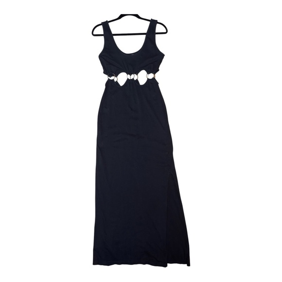 Nasty Gal Black and White A-line Maxi Dress with Embellishments - Picture 2 of 4